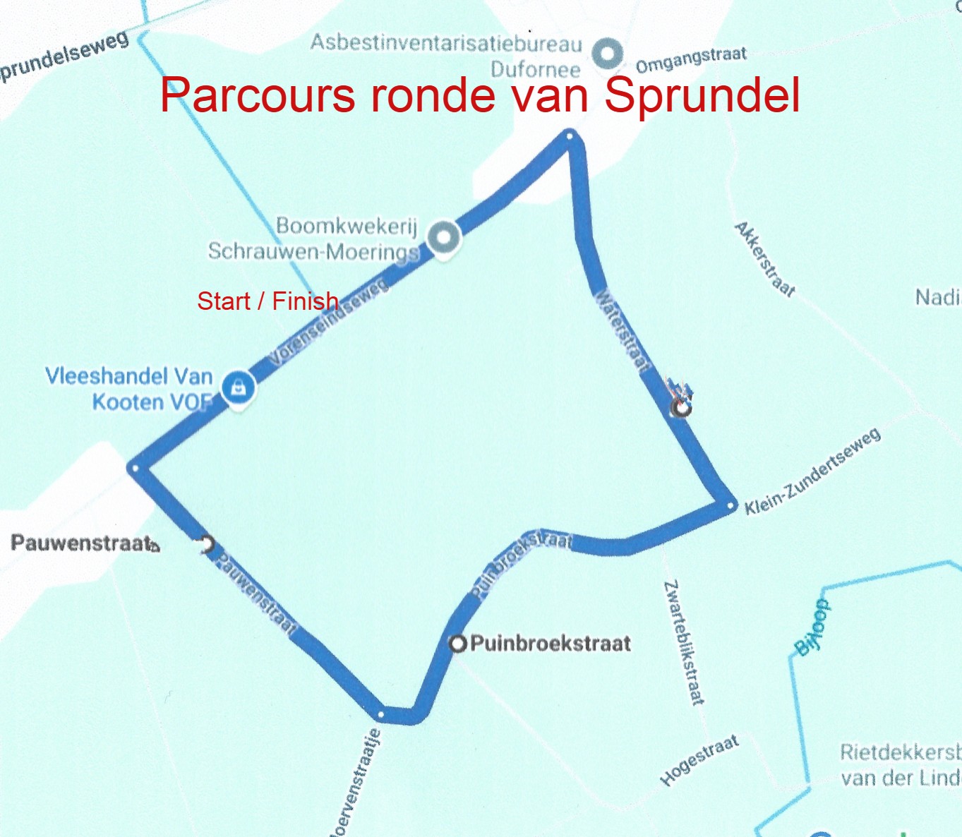 parcours BWF ronde van Autobedrijf Ros